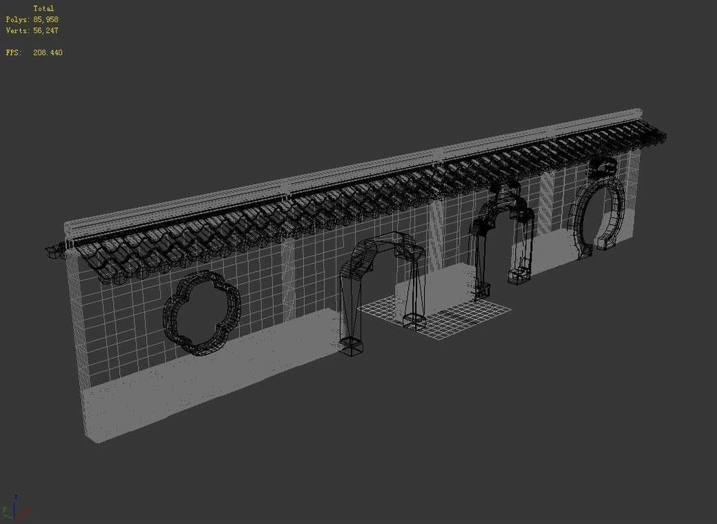 Game River Yang City - a small wall -03 3D model_4