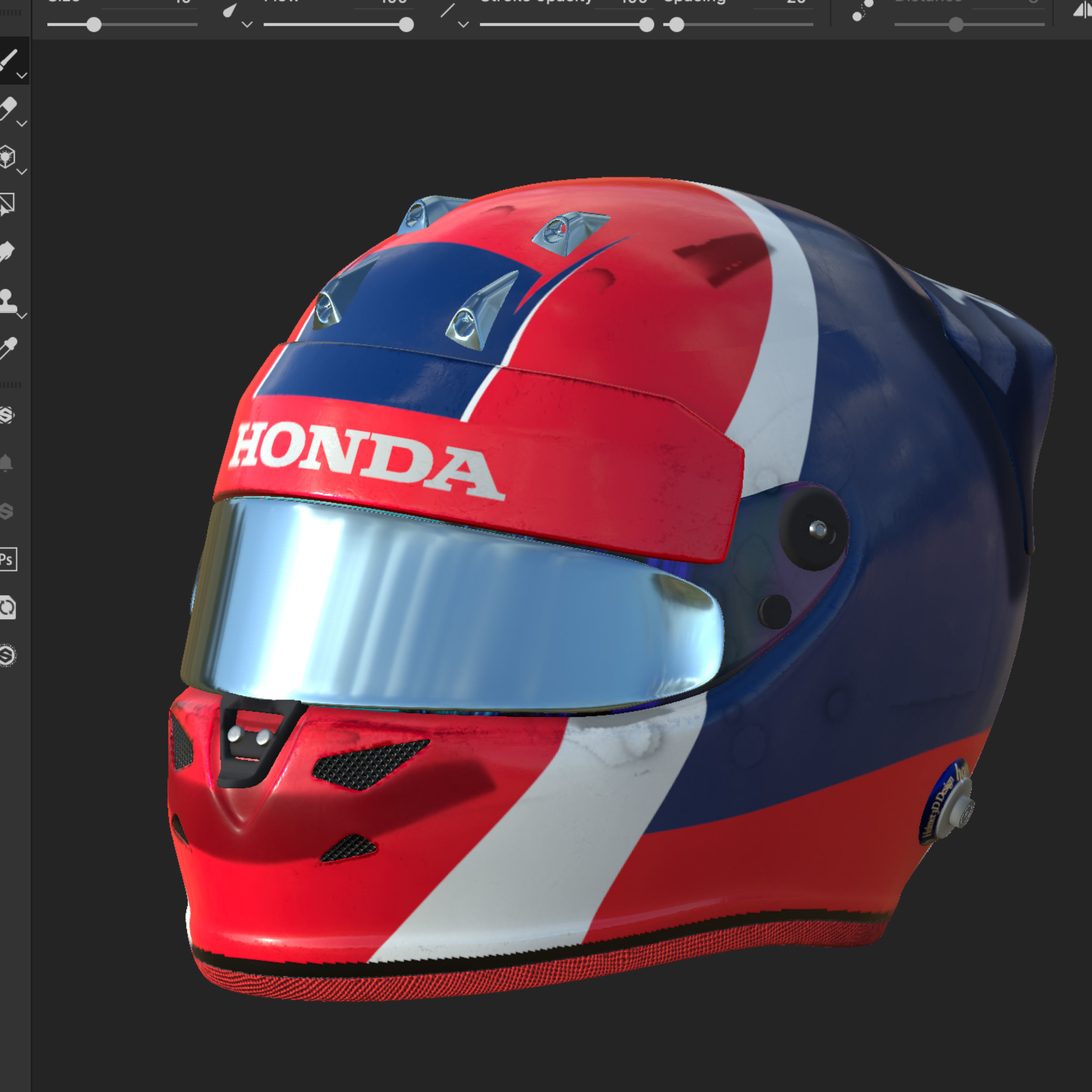 Kvyat helmet 2019 Low-poly 3D model_14