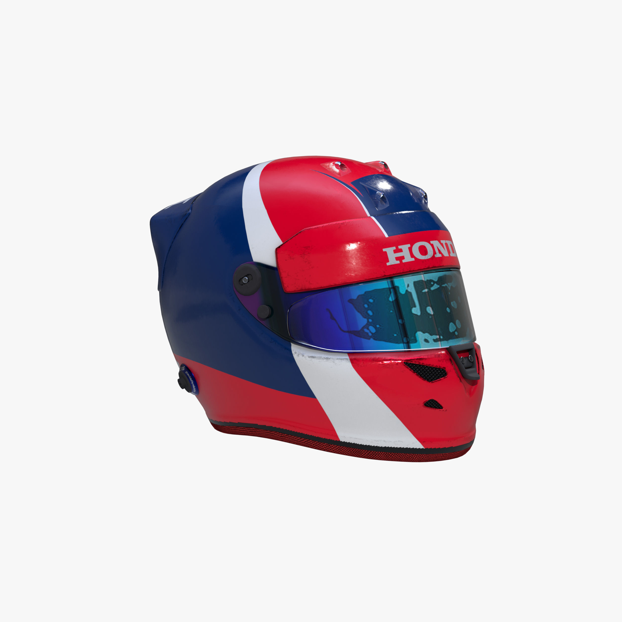 Kvyat helmet 2019 Low-poly 3D model_9