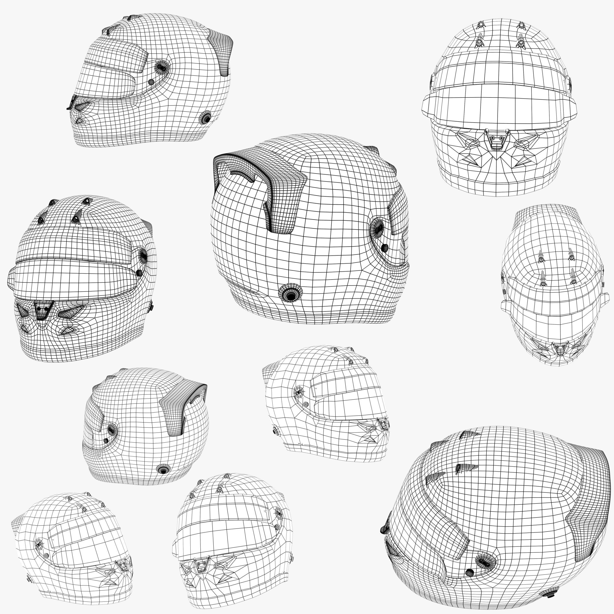 Kvyat helmet 2019 Low-poly 3D model_10