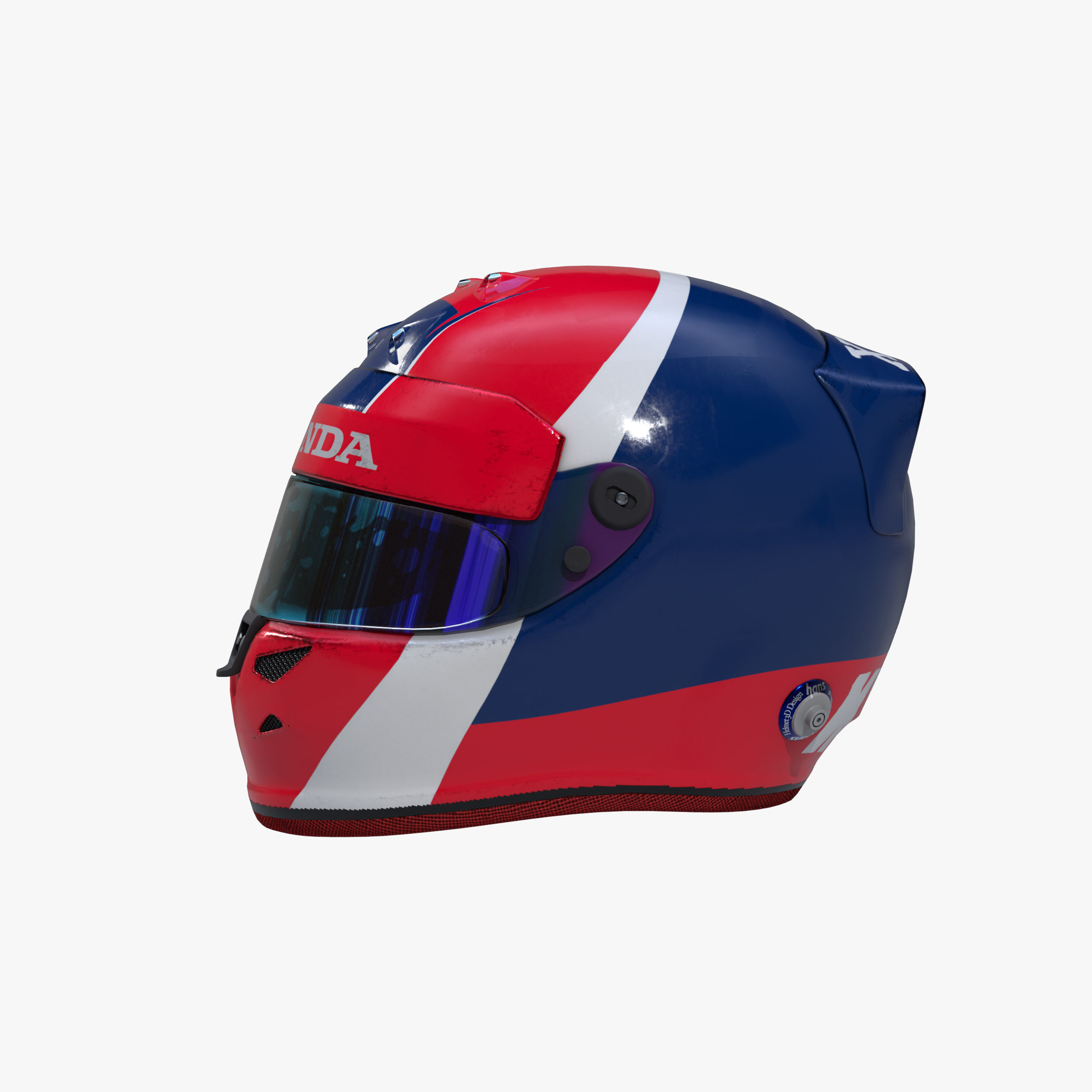 Kvyat helmet 2019 Low-poly 3D model_2