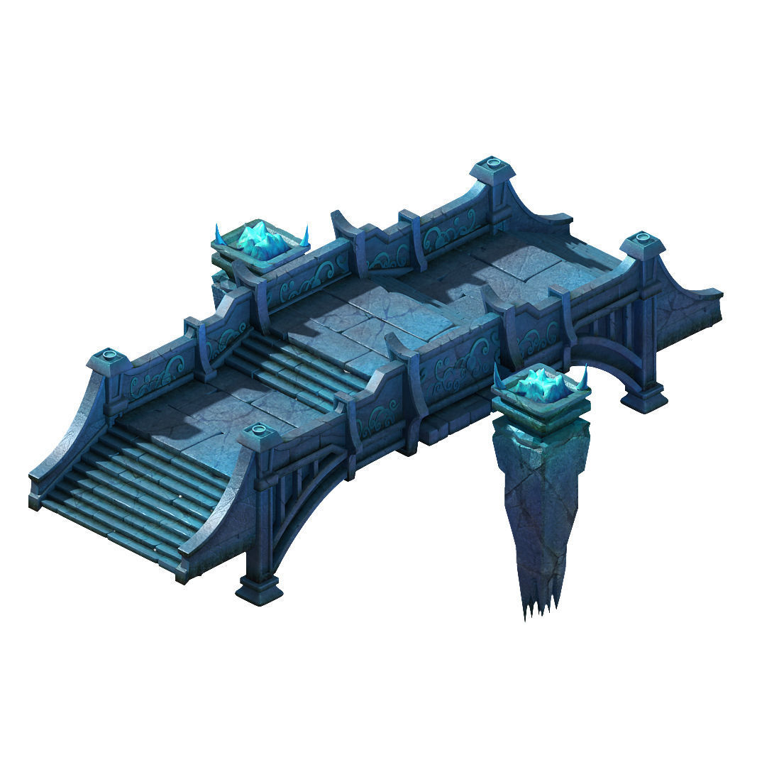 Game Heihe - mountain - stone bridge 01 3D model_1