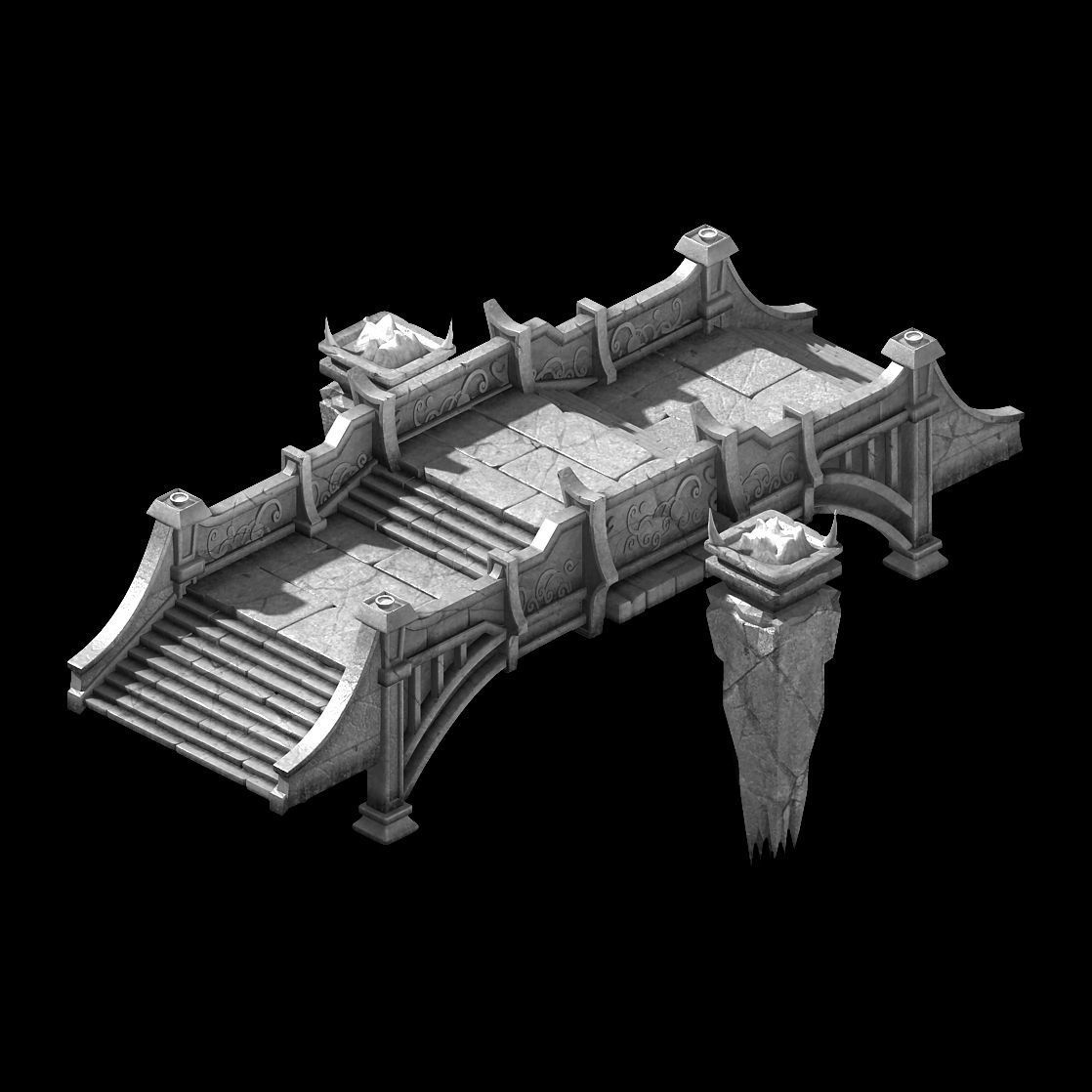 Game Heihe - mountain - stone bridge 01 3D model_2