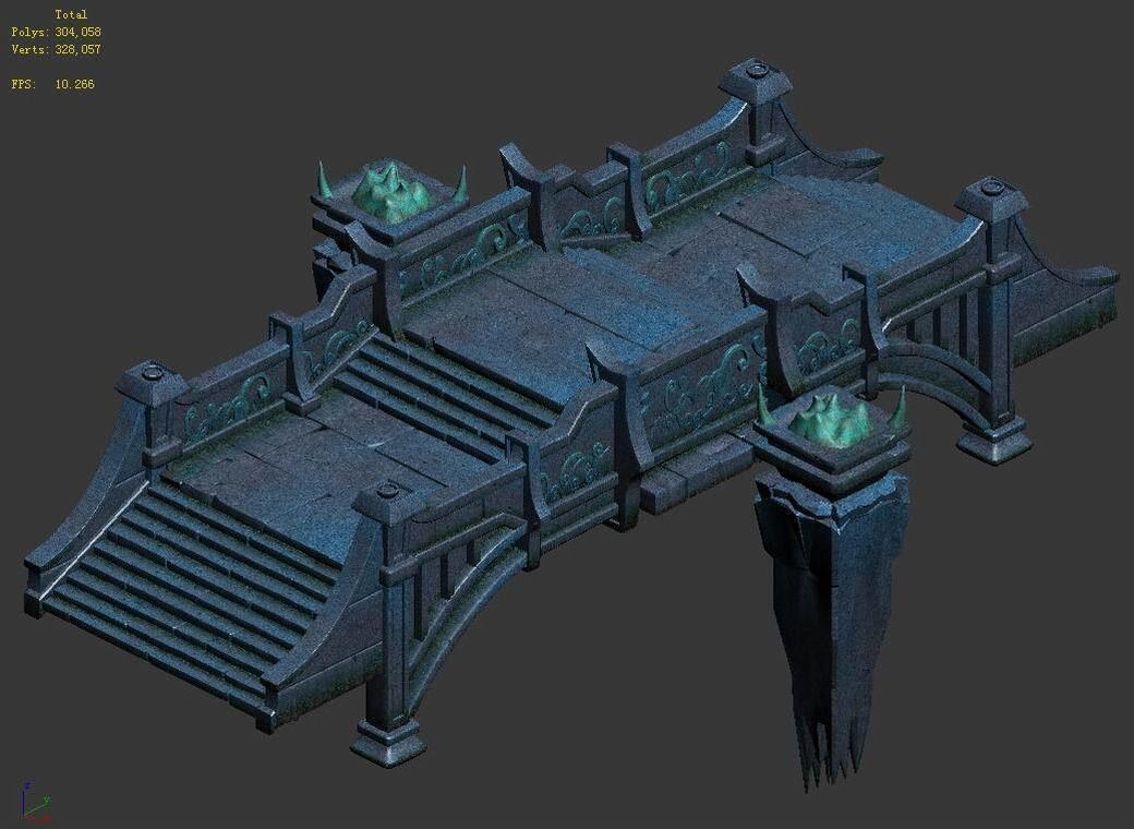 Game Heihe - mountain - stone bridge 01 3D model_3