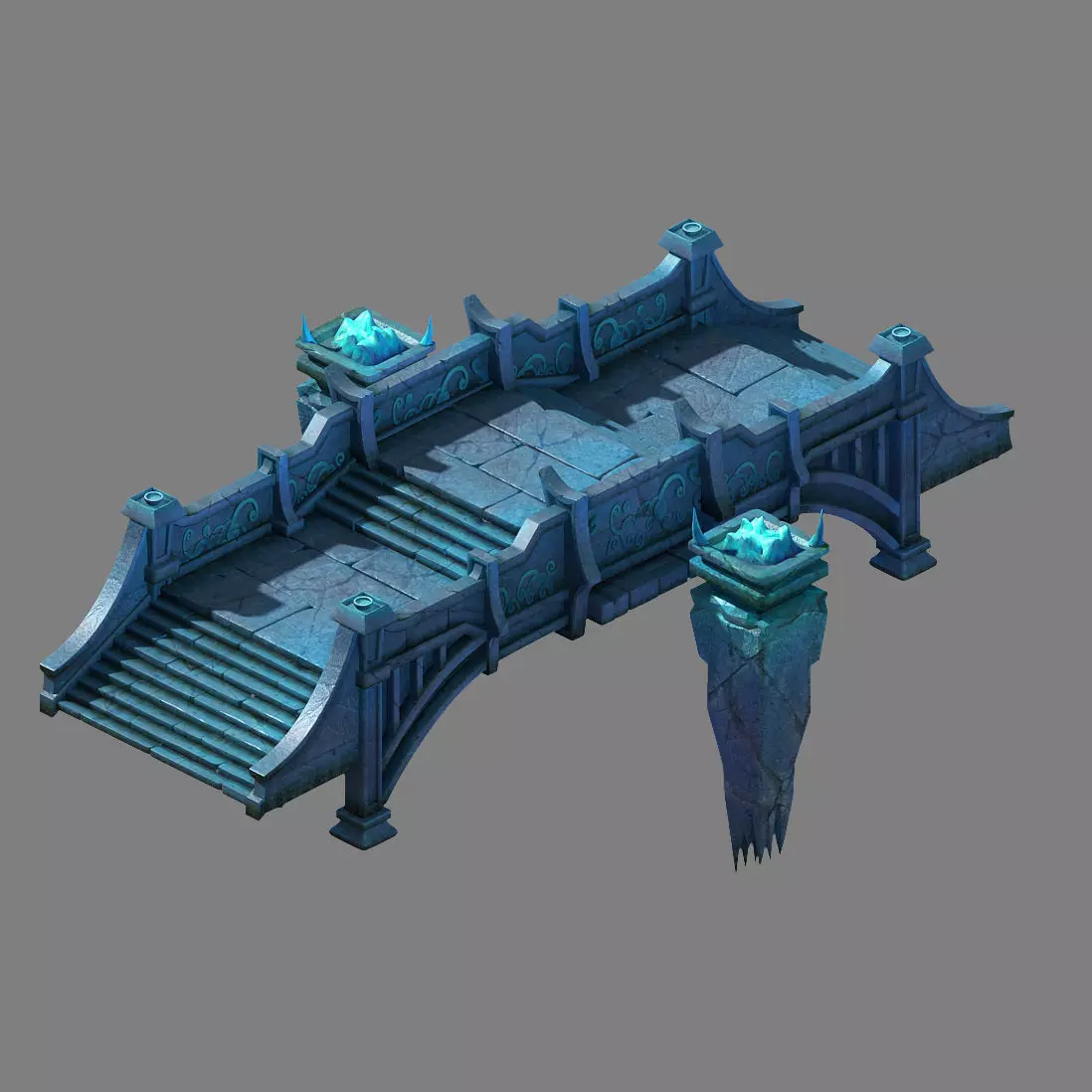 Game Heihe - mountain - stone bridge 01 3D model_0