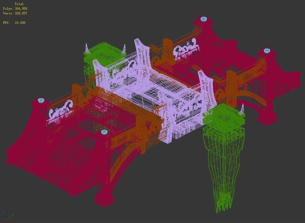 Game Heihe - mountain - stone bridge 01 3D model_4