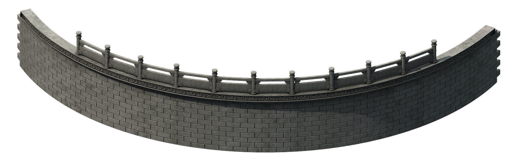 Game Construction - Diaoyutai - Bend Fence 01 3D model_2