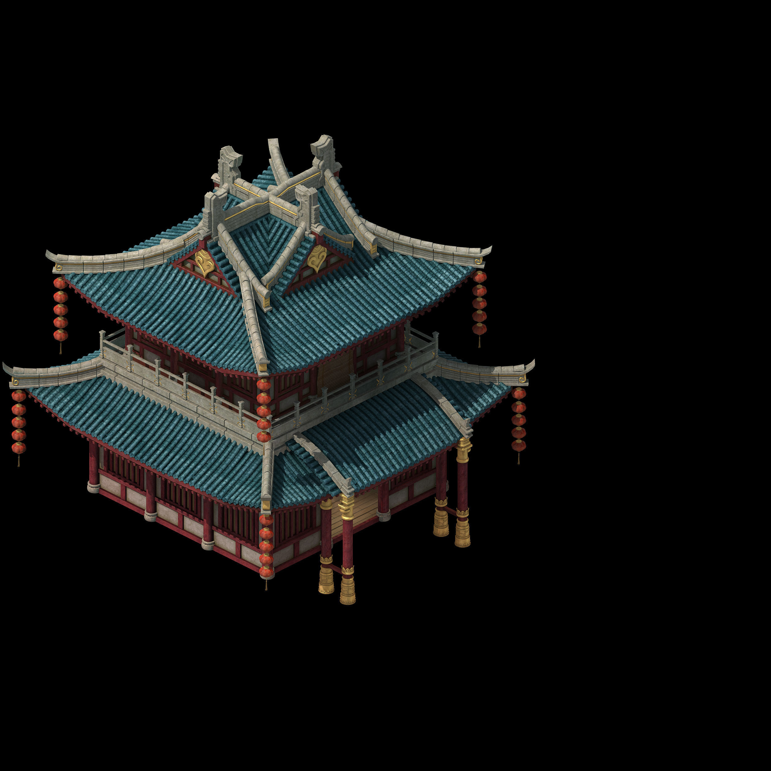 Game Building - Inn - Hotel 01 3D model_2