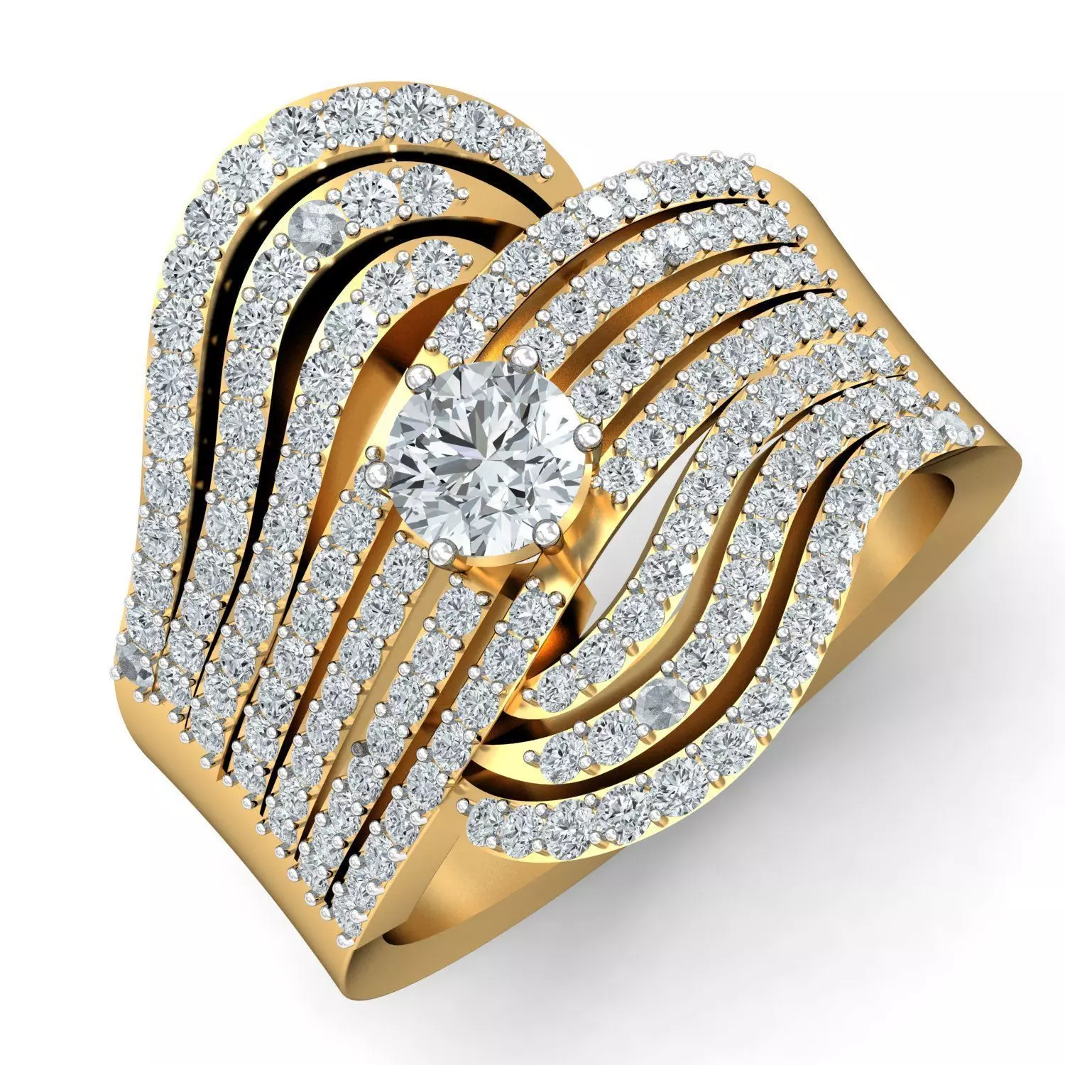 Women cocktail ring 3dm stl render detail  3D print model_0