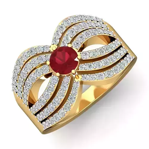 Women cocktail ring 3dm stl render detail 