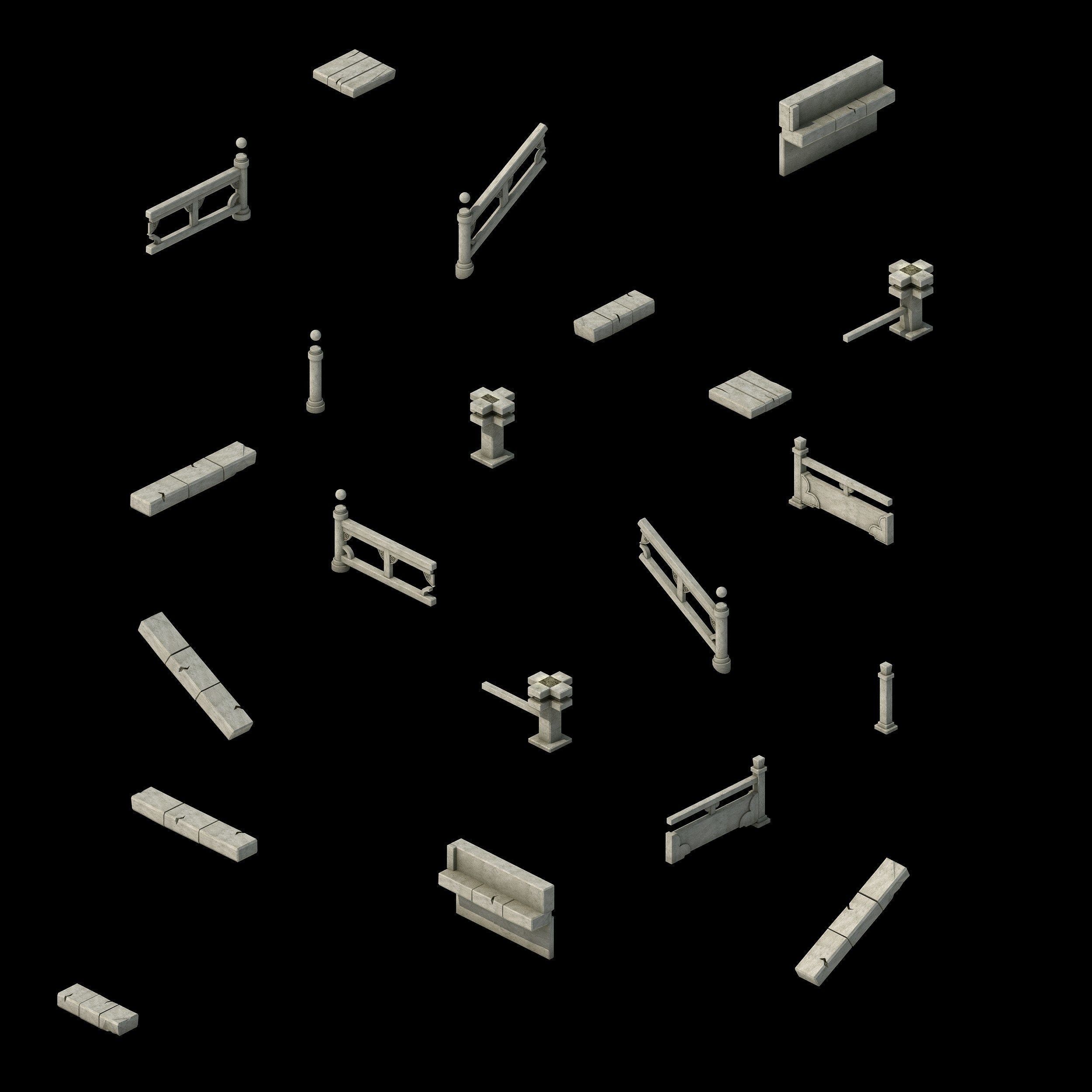 Game Building Accessories - Fence 2701 3D model