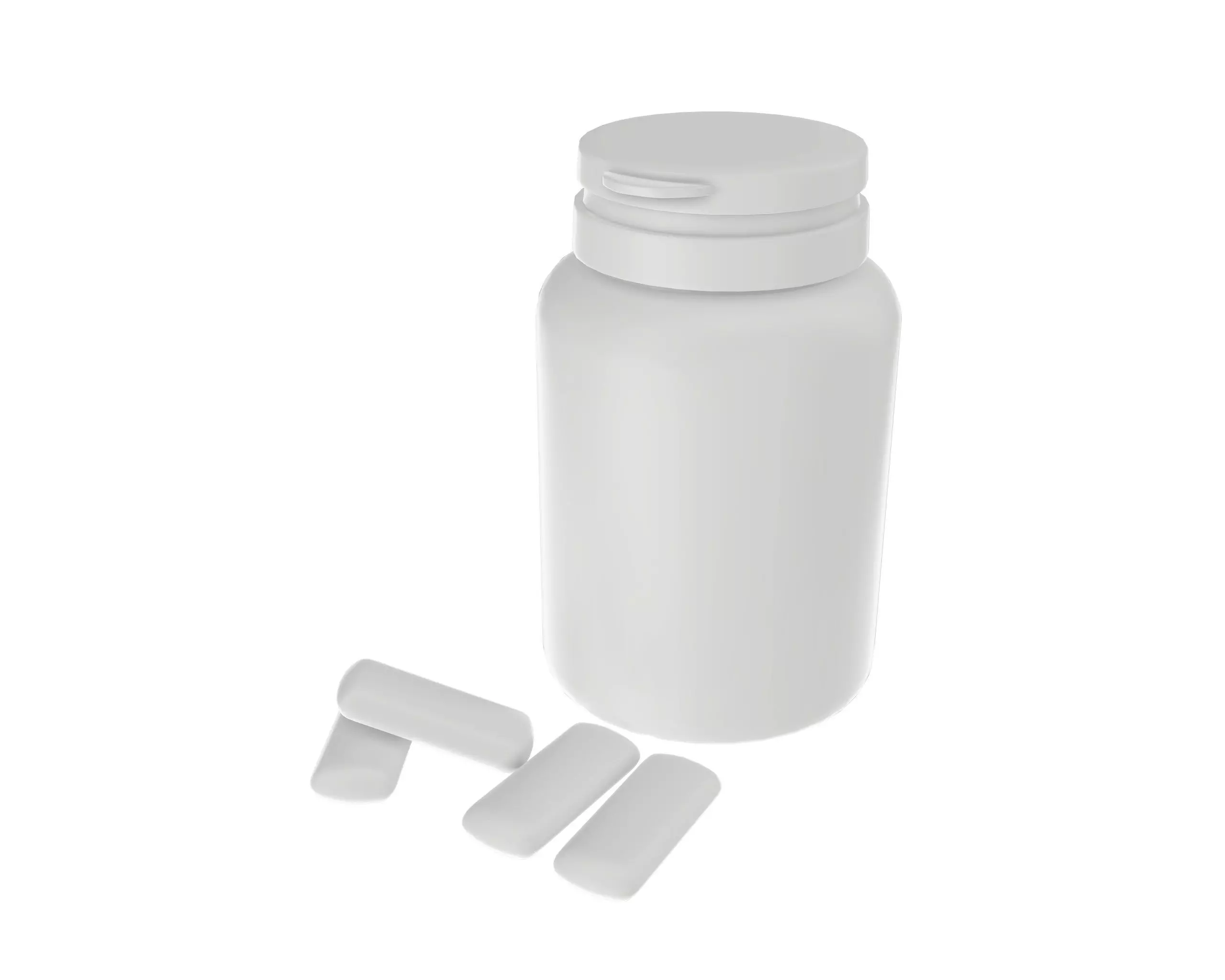 Plastic bottle for chewing gum 3D model