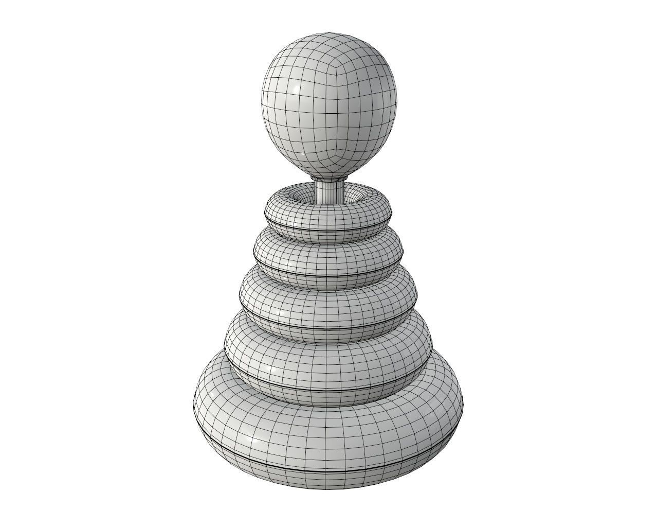Pyramid colored toy 3D model_5