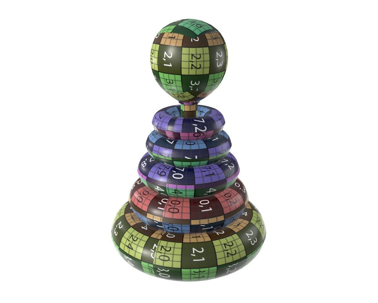 Pyramid colored toy 3D model_9