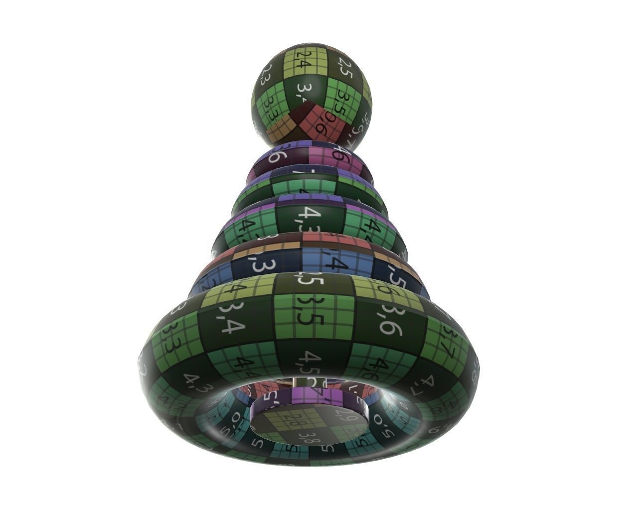 Pyramid colored toy 3D model_12