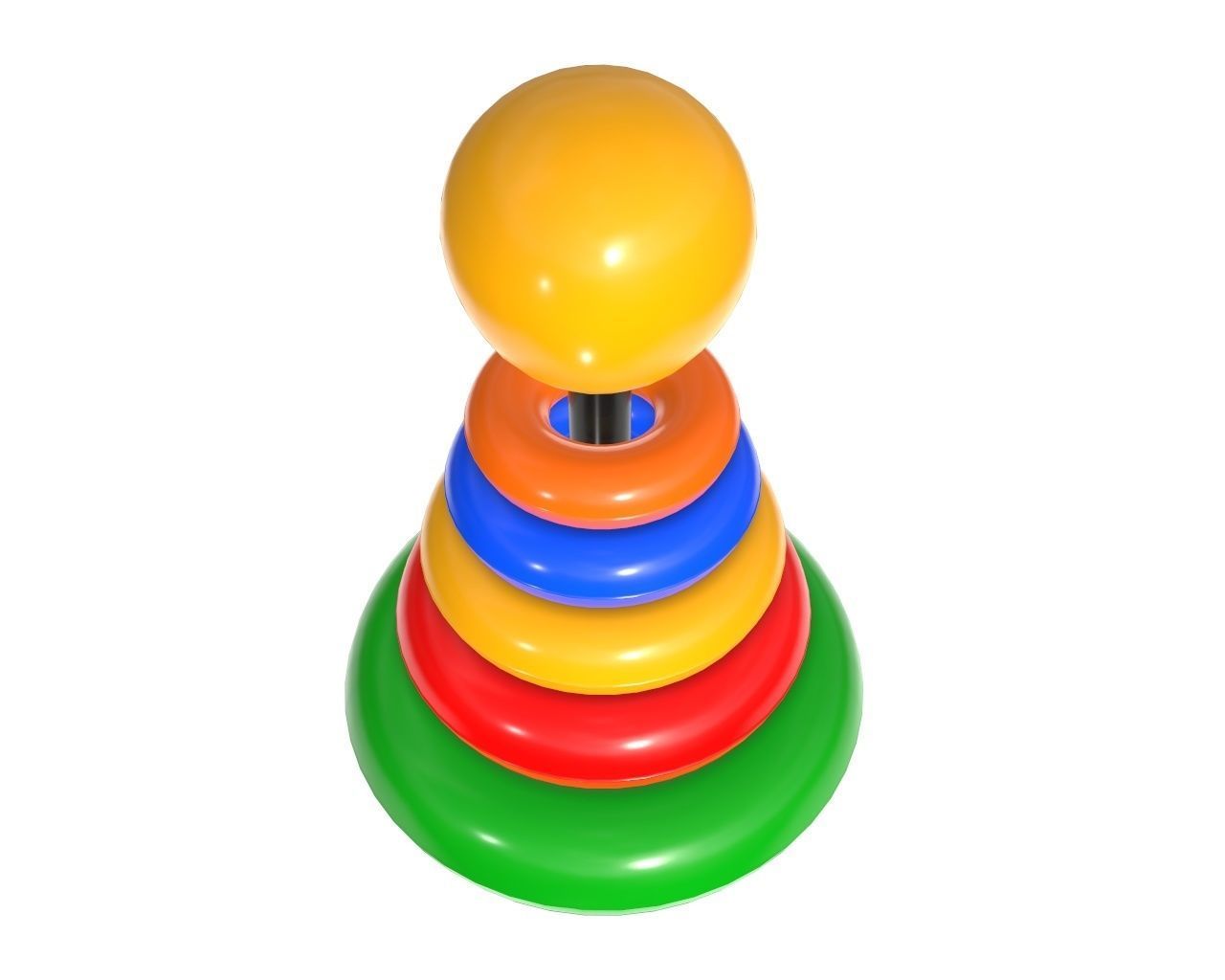 Pyramid colored toy 3D model_3