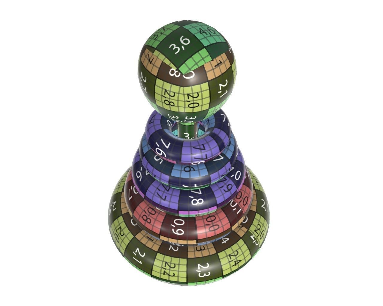 Pyramid colored toy 3D model_11