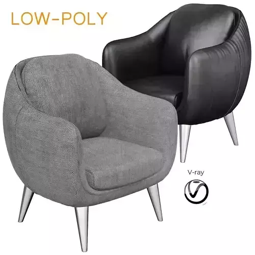 Natuzzi Italia Platea Armchair 3d model Low-poly 3D model