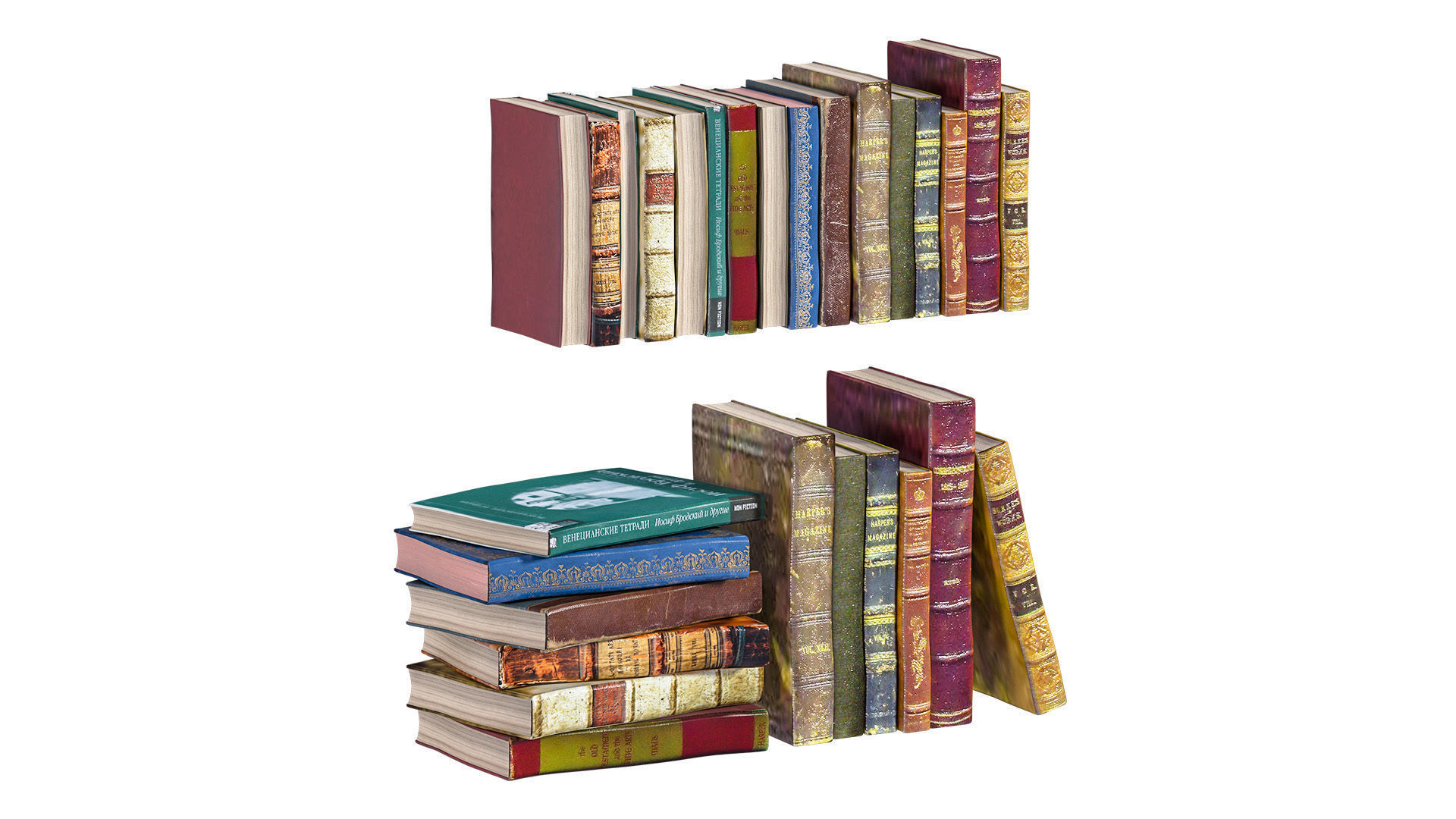 L3DV02G04 - books set 3D model_0