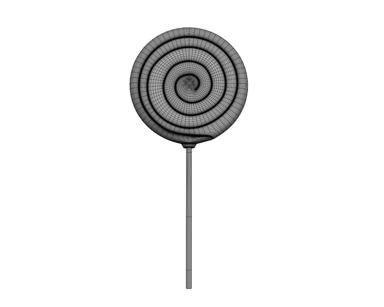 Red big candy lollipop 3D model_6