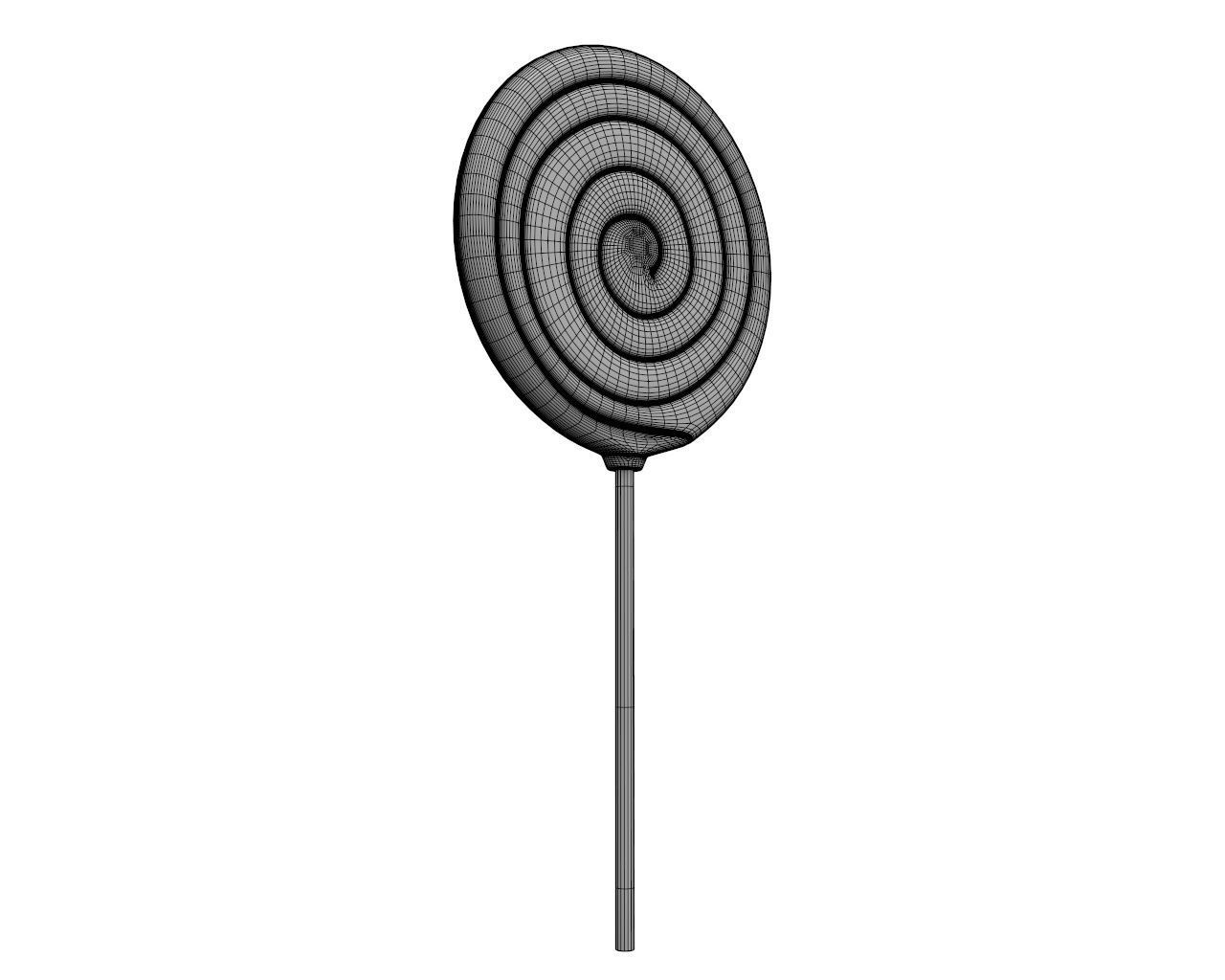 Red big candy lollipop 3D model_5