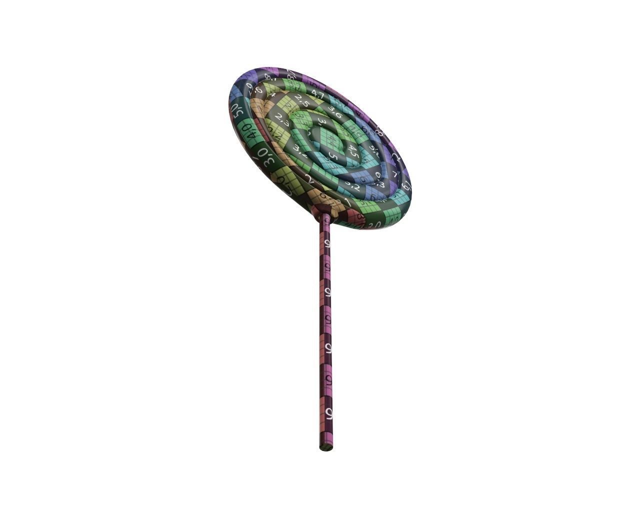 Red big candy lollipop 3D model_12
