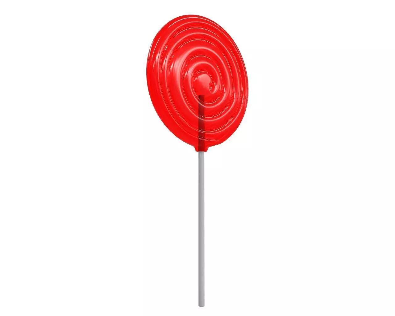 Red big candy lollipop 3D model_0
