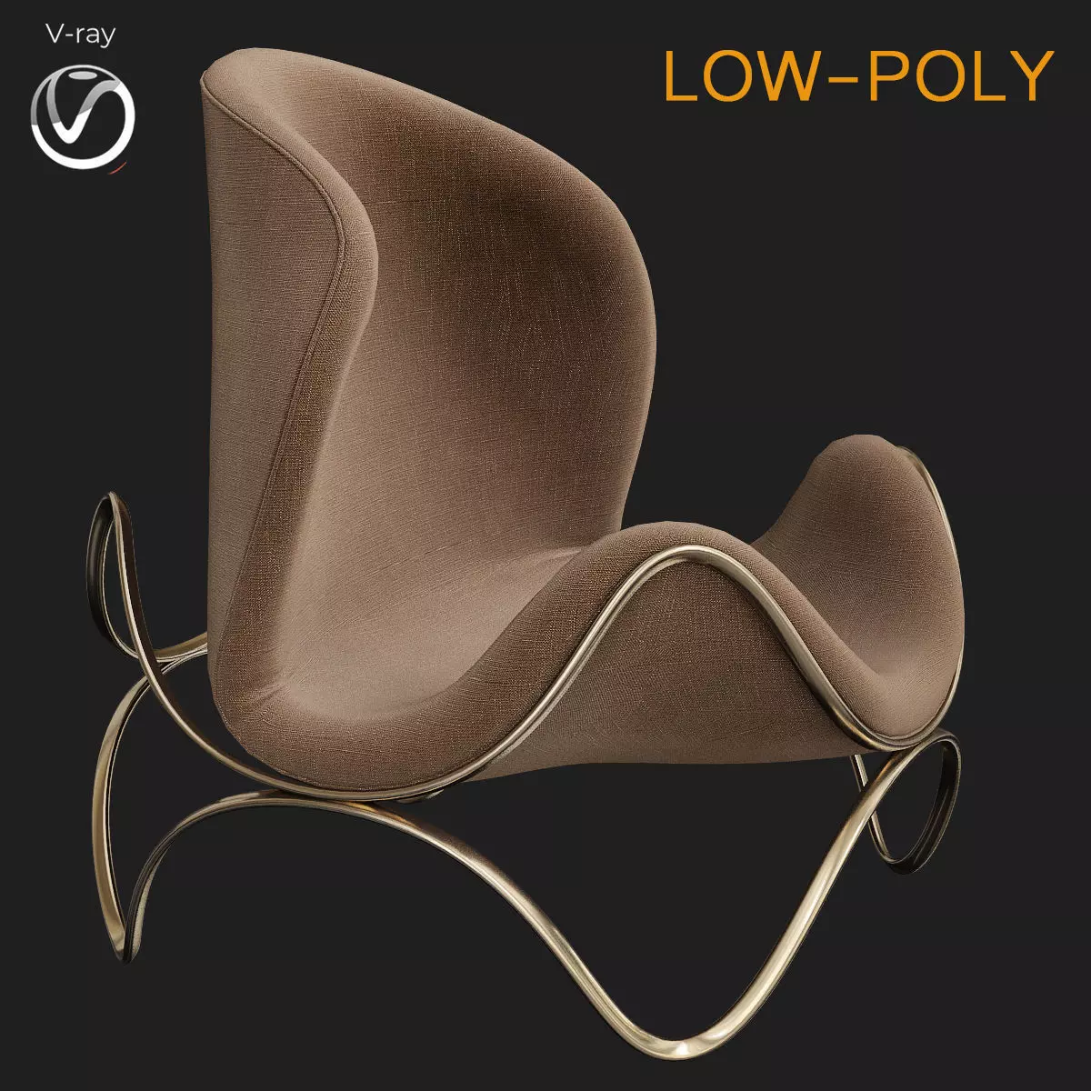 Modern Chair 3d model Low-poly 3D model_0