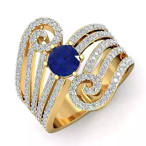 Women cocktail ring 3dm stl render detail  3D print model