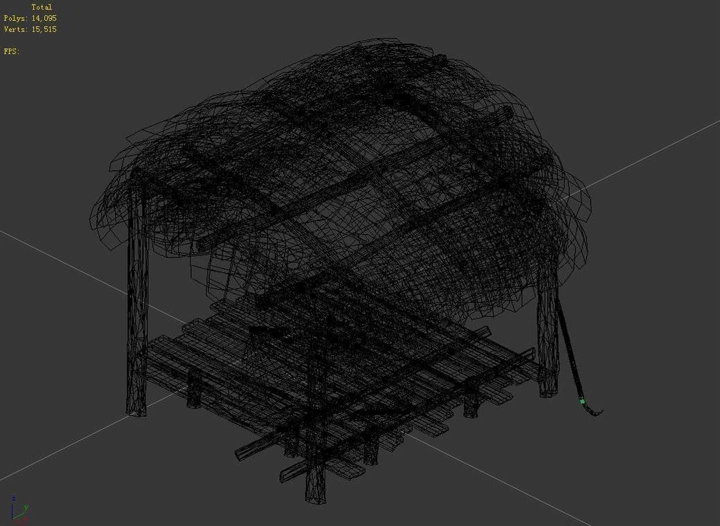 Game Building - Cottages 011 3D model_5