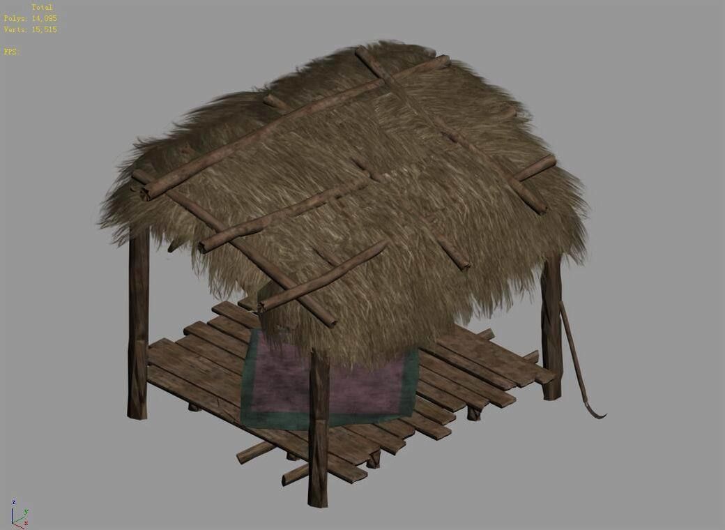 Game Building - Cottages 011 3D model_6