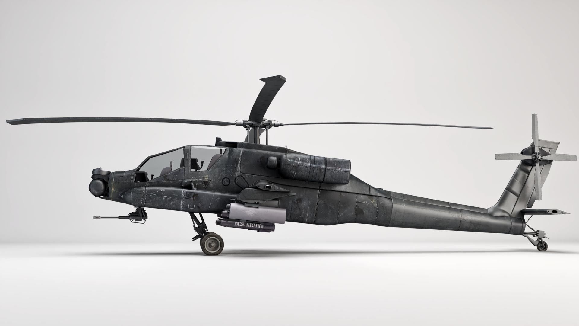 AH-64 Apache Helicopter 3D model_1