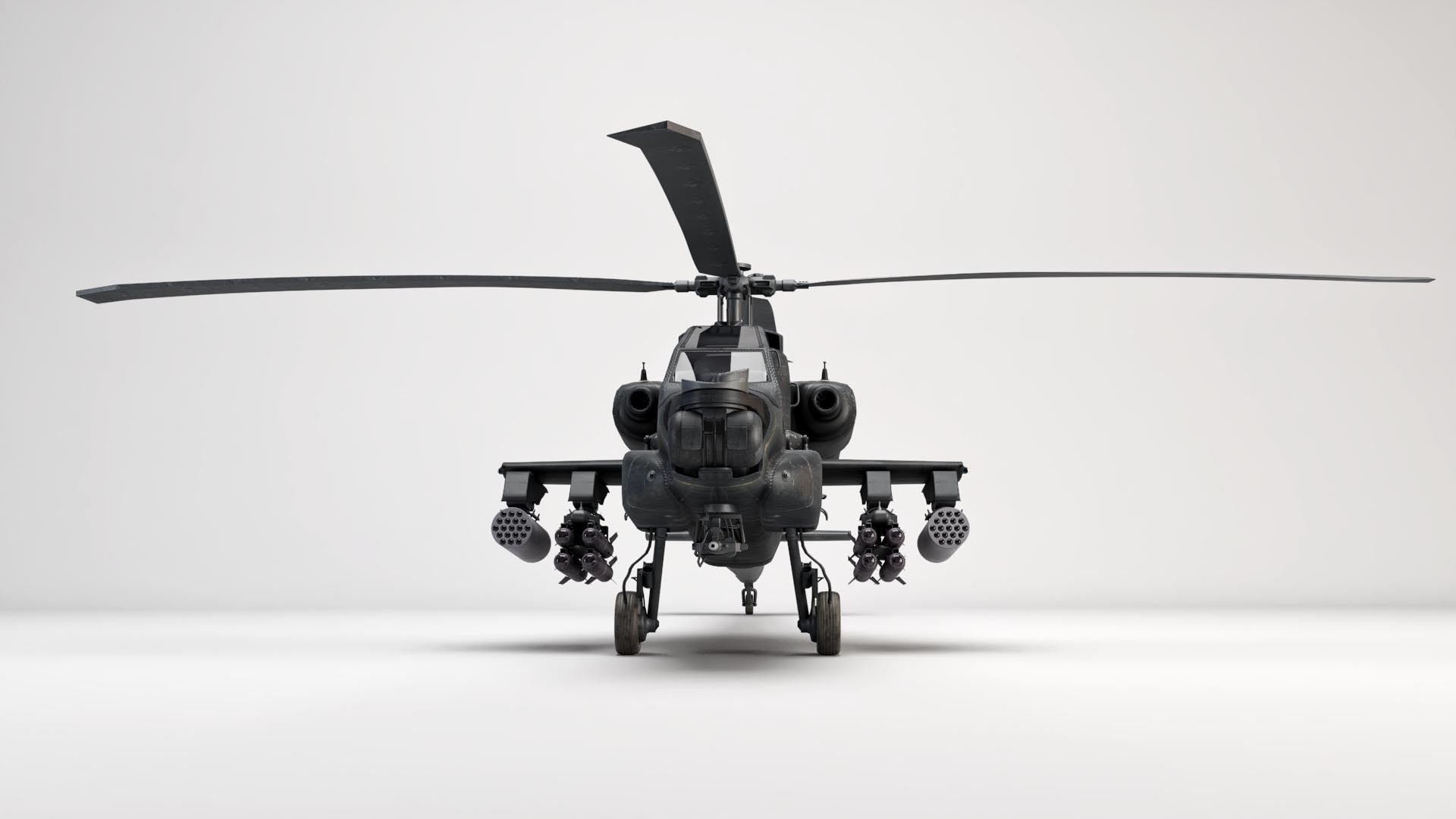 AH-64 Apache Helicopter 3D model_2