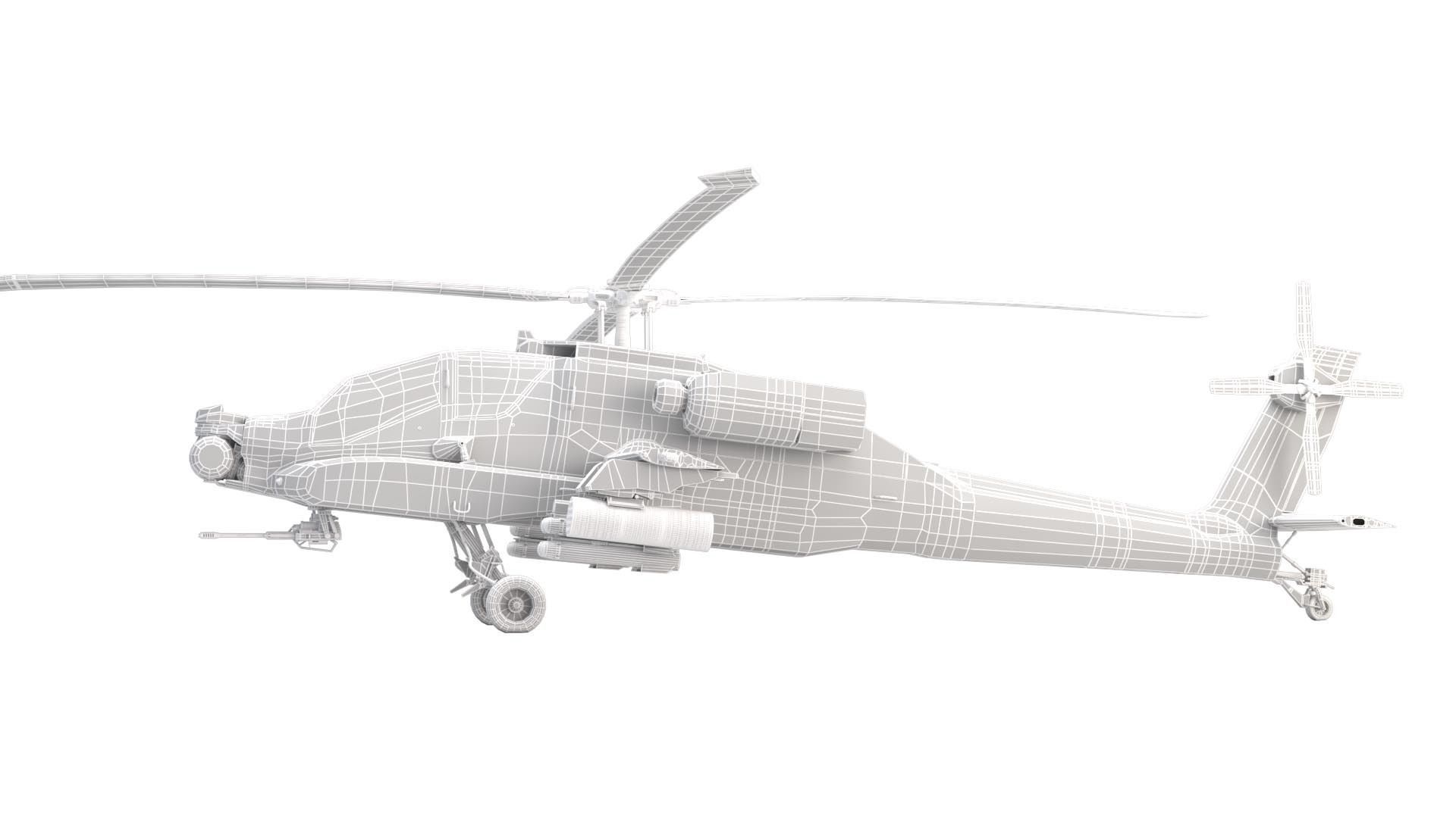 AH-64 Apache Helicopter 3D model_9