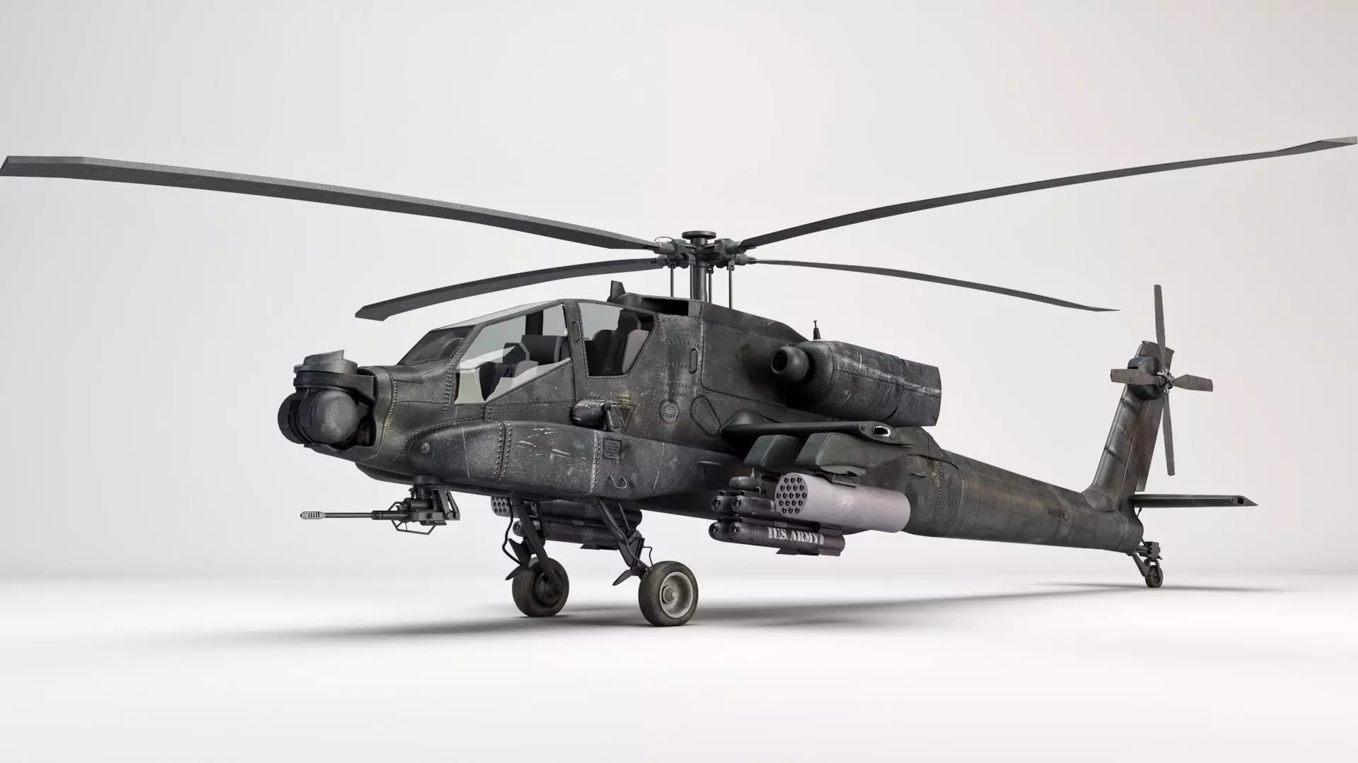 AH-64 Apache Helicopter 3D model_0