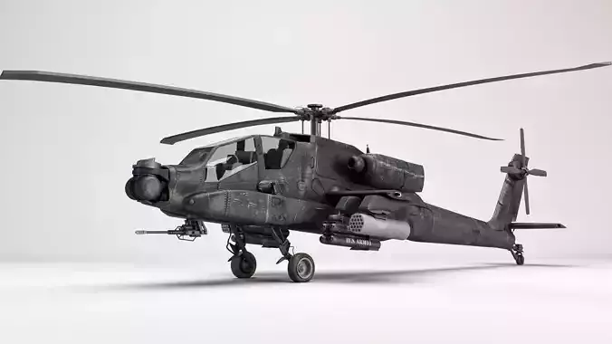 AH-64 Apache Helicopter 3D model