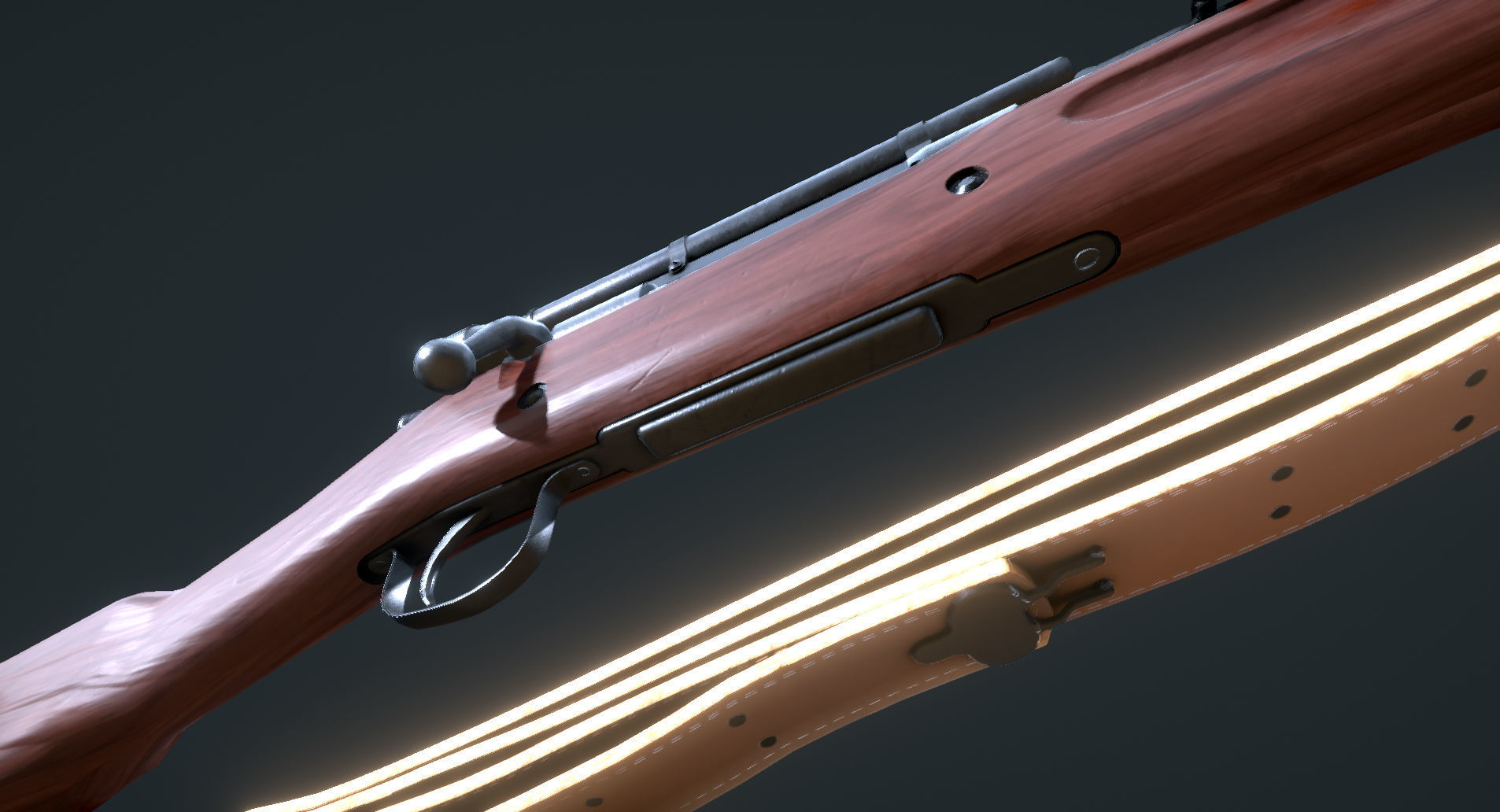 WW2 Springfield M1903 Sniper with Attachments Low-poly 3D model_4