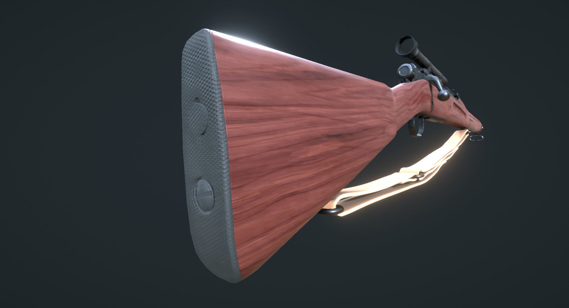 WW2 Springfield M1903 Sniper with Attachments Low-poly 3D model_5