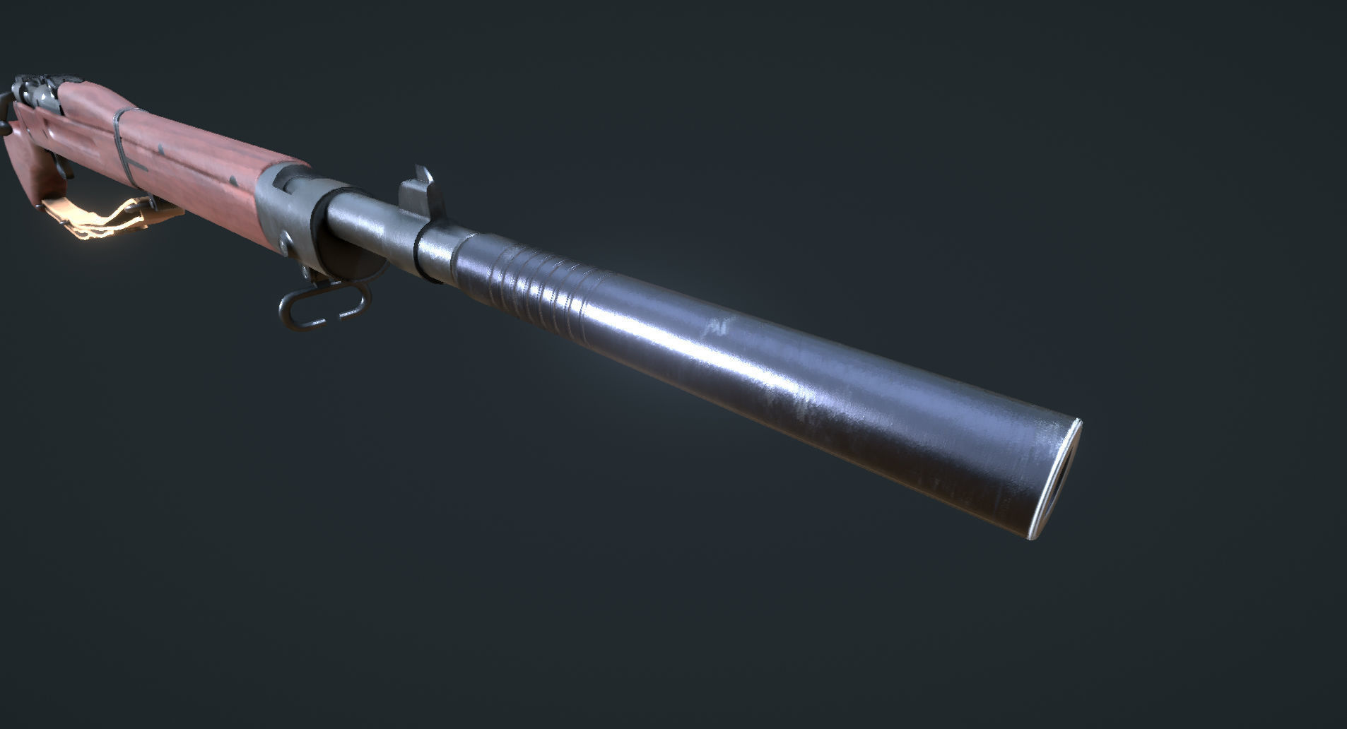 WW2 Springfield M1903 Sniper with Attachments Low-poly 3D model_17