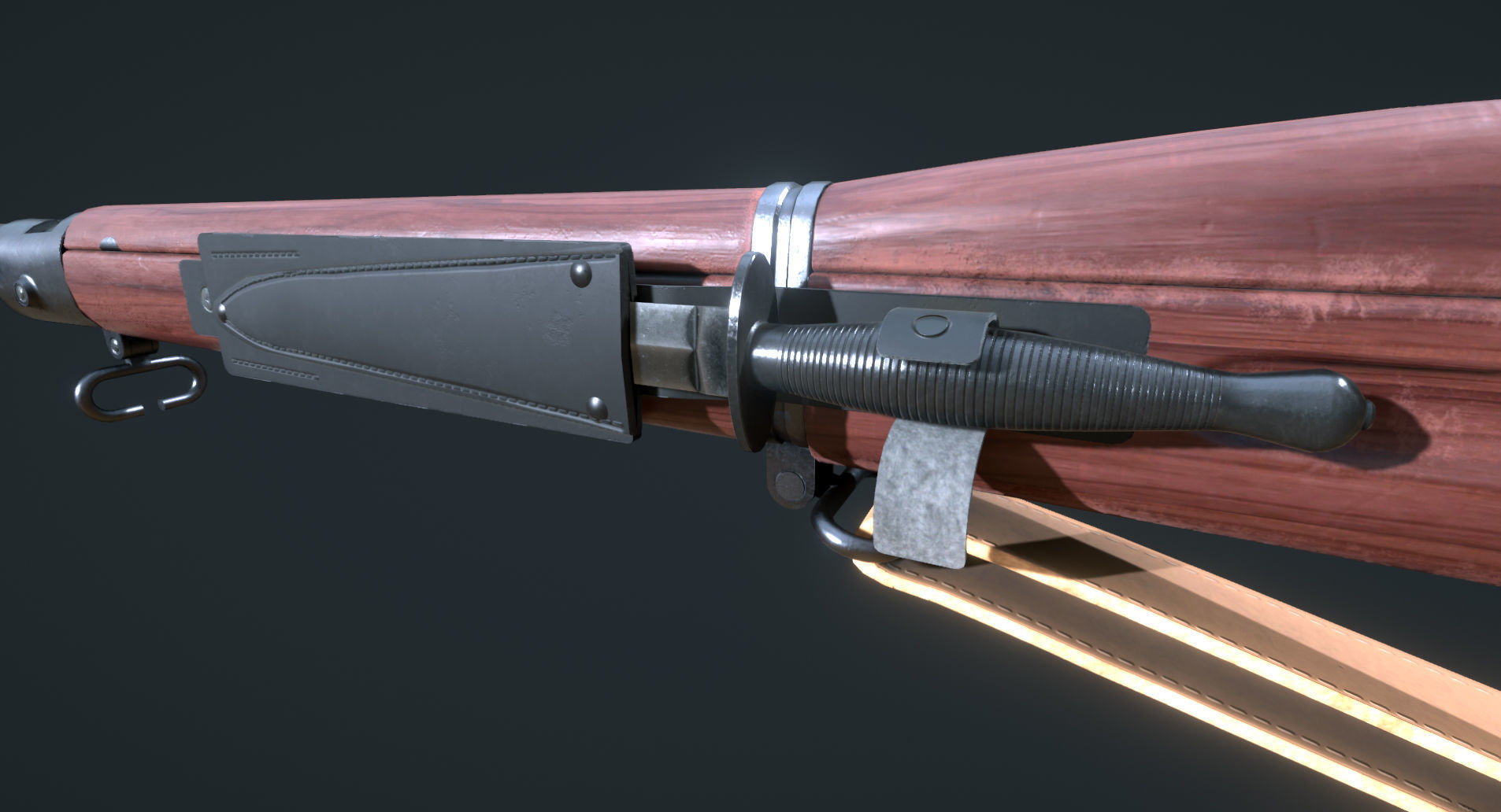 WW2 Springfield M1903 Sniper with Attachments Low-poly 3D model_14