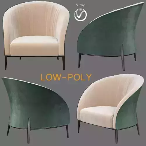 Blue Lounge Chair 3d model