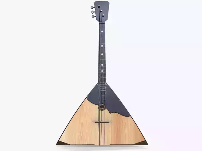 Balalaika lowpoly triangle acoustic guitar Low-poly 3D model