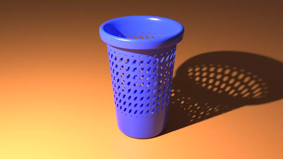 Trash Can Low-poly 3D model