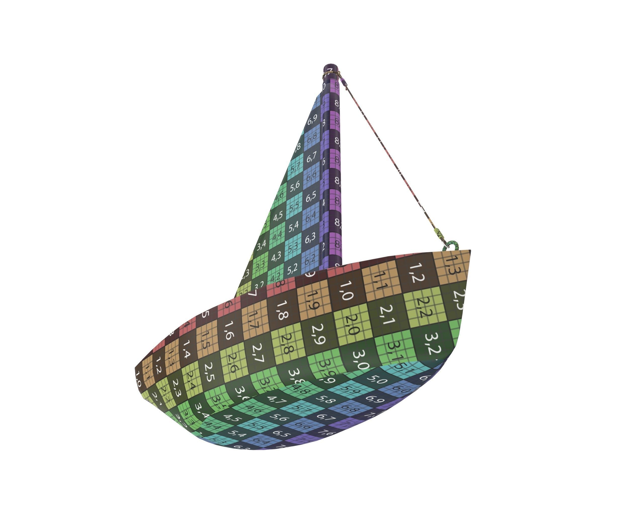 Wooden sailboat 3D model_12