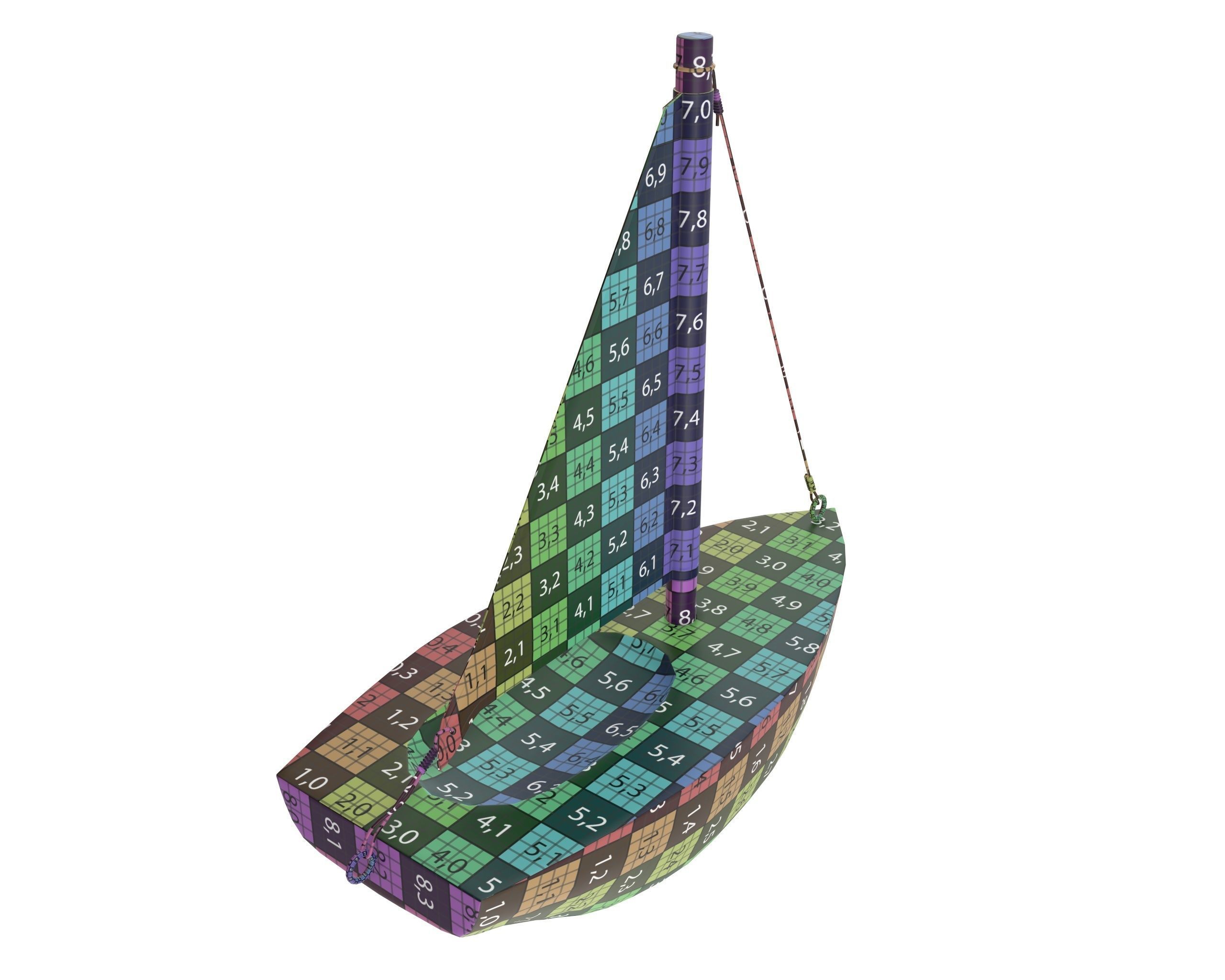 Wooden sailboat 3D model_10