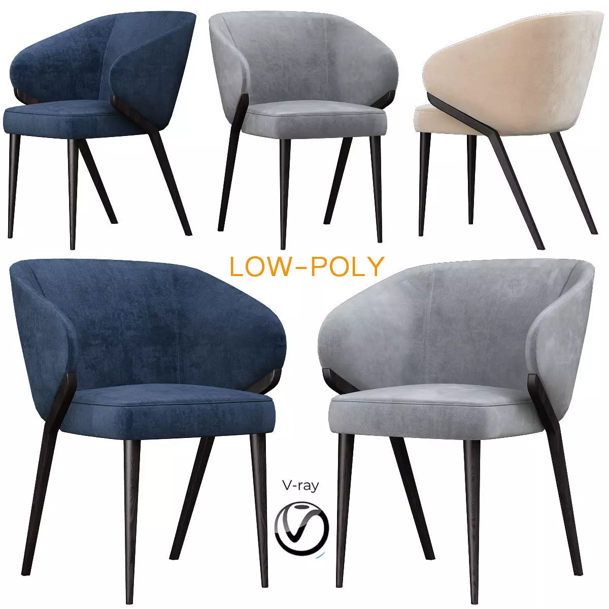 Bross Nora Dining Chair 3d model Low-poly 3D model