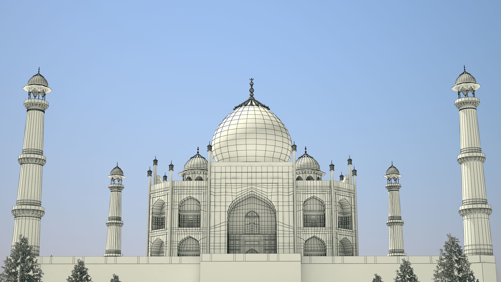 Taj Mahal  Low-poly 3D model_9