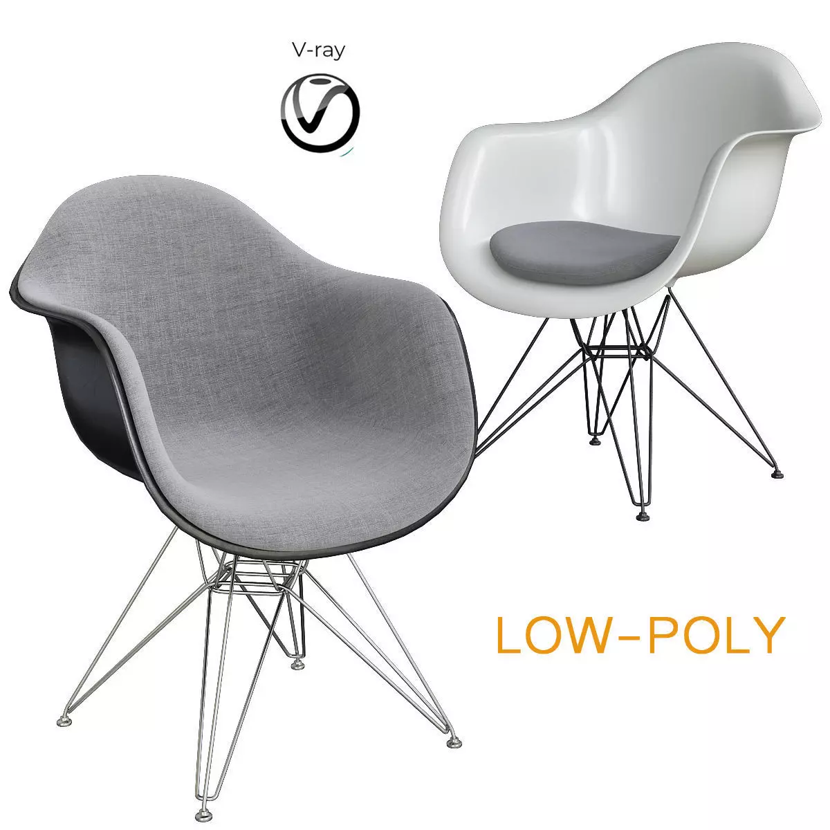 Eames Plastic Armchair Dar Vitra 3d model Low-poly 3D model