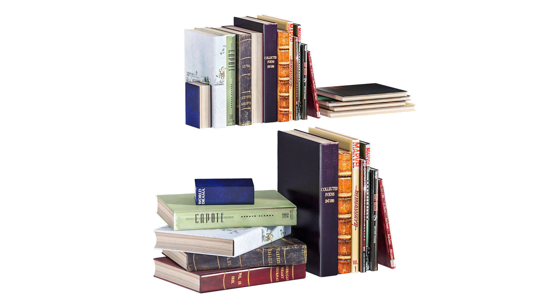 L3DV02G05 - books set 3D model_0