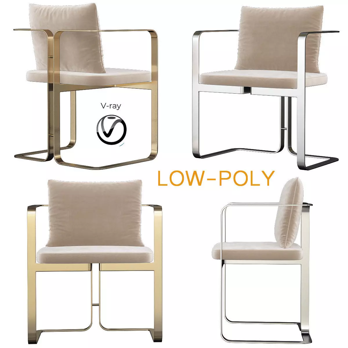 S2 Murena chair by Marta Sala 3d model Low-poly 3D model
